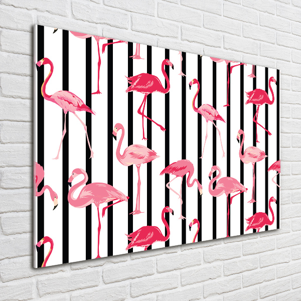 Cuadro metacrilato horizontal flamencos rayados