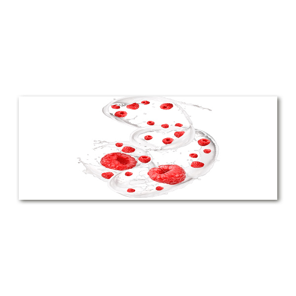 Cuadro acrílico horizontal Frambuesas con leche