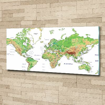 Pintura en acrílico horizontal Mapa del mundo