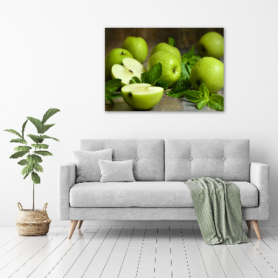 Pintura en acrílico horizontal manzanas verdes