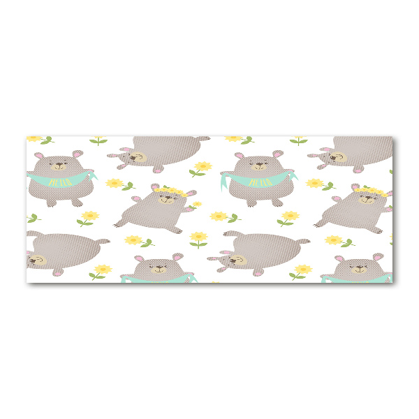 Cuadro acrílico horizontal Ilustración de oso de peluche