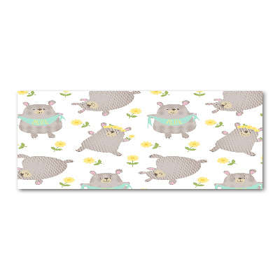 Cuadro acrílico horizontal Ilustración de oso de peluche