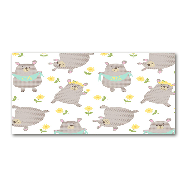 Cuadro acrílico horizontal Ilustración de oso de peluche