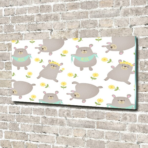 Cuadro acrílico horizontal Ilustración de oso de peluche