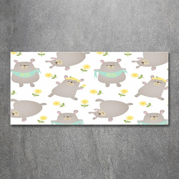 Cuadro acrílico horizontal Ilustración de oso de peluche