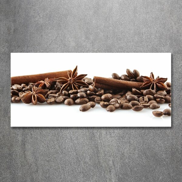 Cuadro acrílico horizontal Granos de café con canela