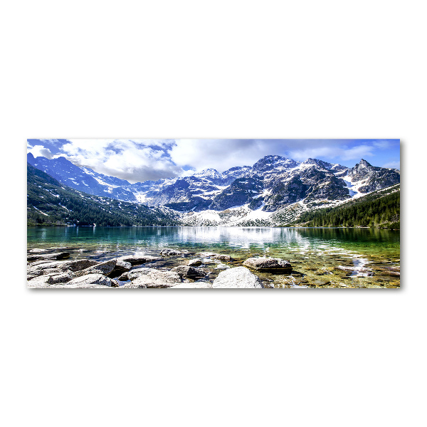 Pintura en acrílico horizontal El ojo de mar de los montes Tatra