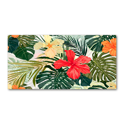Cuadro metacrilato horizontal flores hawaianas