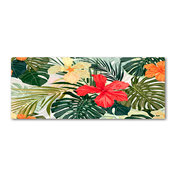 Cuadro metacrilato horizontal flores hawaianas