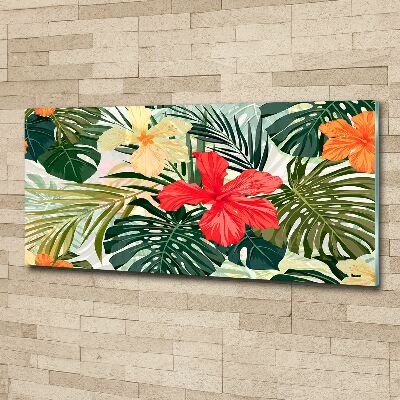 Cuadro metacrilato horizontal flores hawaianas