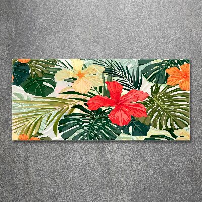 Cuadro metacrilato horizontal flores hawaianas