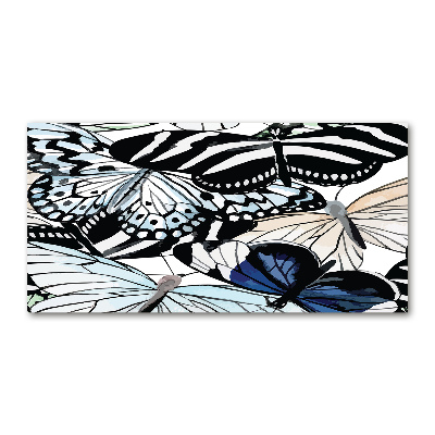 Cuadro metacrilato horizontal Mariposas y flores
