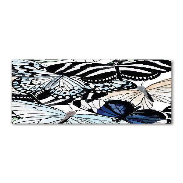 Cuadro metacrilato horizontal Mariposas y flores