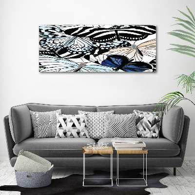 Cuadro metacrilato horizontal Mariposas y flores