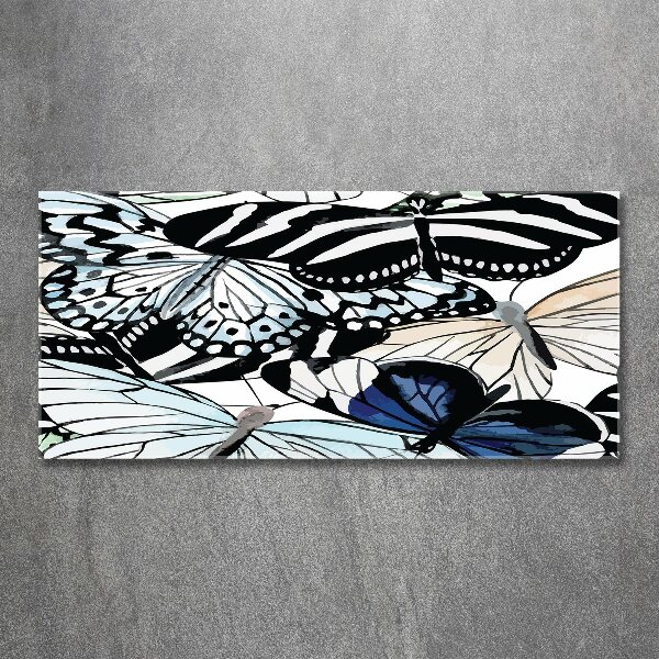 Cuadro metacrilato horizontal Mariposas y flores