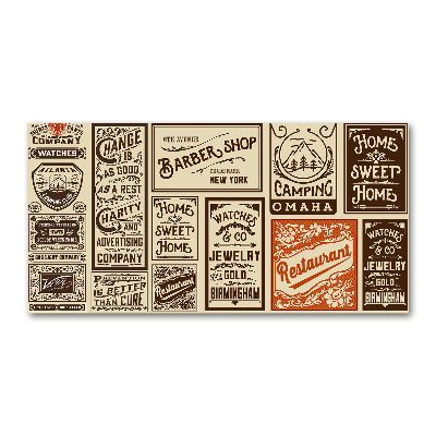 Foto obraz akryl Reklamy i etykiety