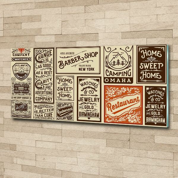 Cuadro acrílico horizontal Anuncios y etiquetas