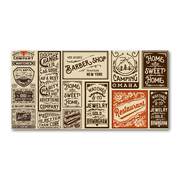 Foto obraz akryl Reklamy i etykiety