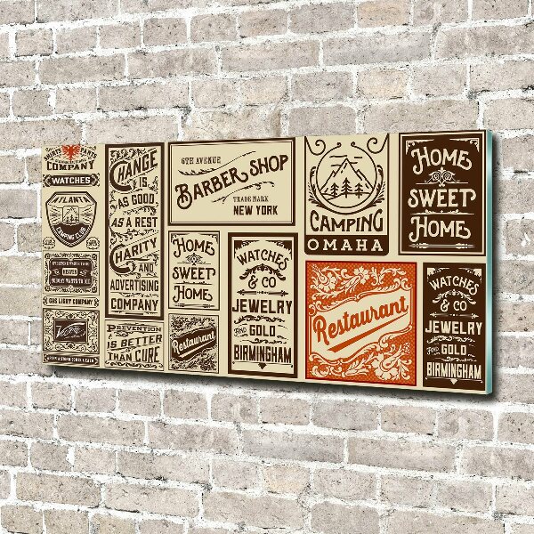 Cuadro acrílico horizontal Anuncios y etiquetas