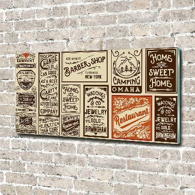 Cuadro acrílico horizontal Anuncios y etiquetas