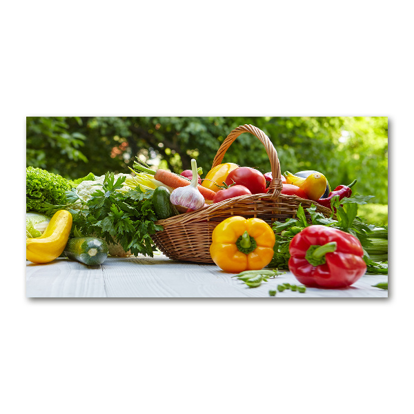 Pintura en acrílico horizontal Cesta de verduras