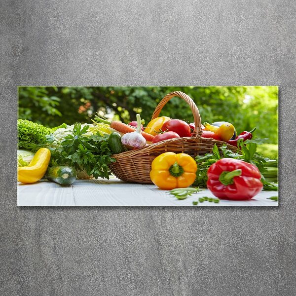 Pintura en acrílico horizontal Cesta de verduras