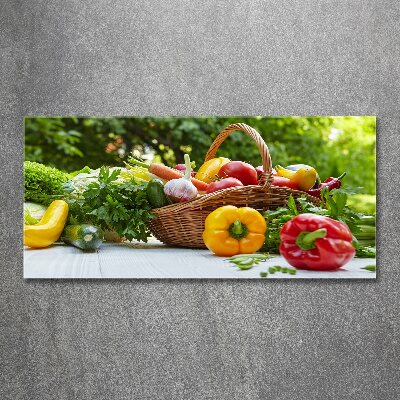 Pintura en acrílico horizontal Cesta de verduras