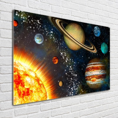Pintura en acrílico horizontal Sistema solar