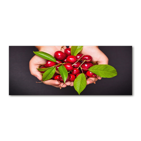 Cuadro metacrilato horizontal Cerezas en las manos