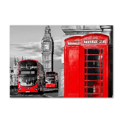 Cuadro acrílico horizontal Autobuses rojos