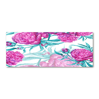 Pintura en acrílico horizontal Peonías rosas