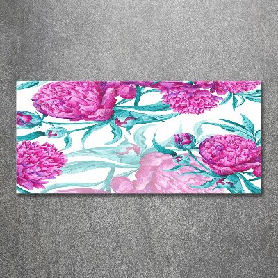 Pintura en acrílico horizontal Peonías rosas