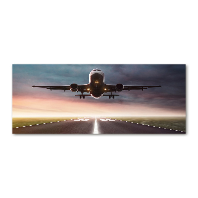 Pintura en acrílico horizontal Un avión despegando