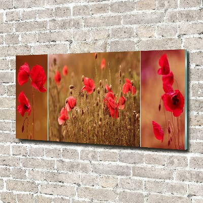 Foto en metacrilato horizontal Tríptico de amapolas