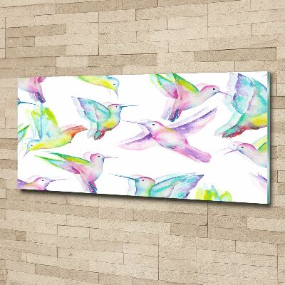 Pintura en acrílico horizontal Colibríes