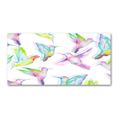 Pintura en acrílico horizontal Colibríes