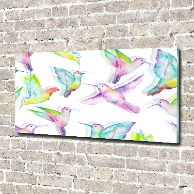 Pintura en acrílico horizontal Colibríes