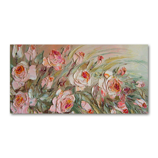 Pintura en acrílico horizontal Rosas