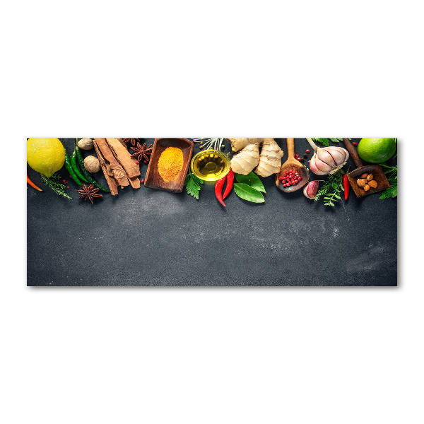 Foto obraz szkło akryl Zioła i przyprawy