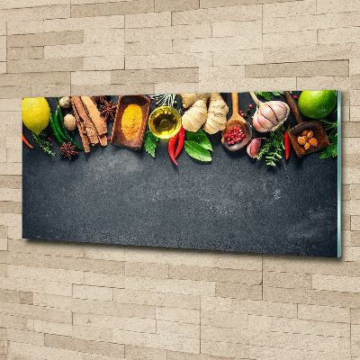 Foto obraz szkło akryl Zioła i przyprawy