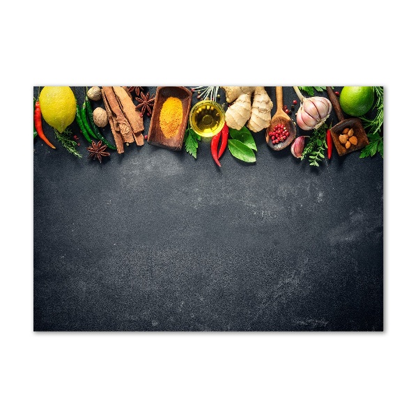 Foto obraz szkło akryl Zioła i przyprawy