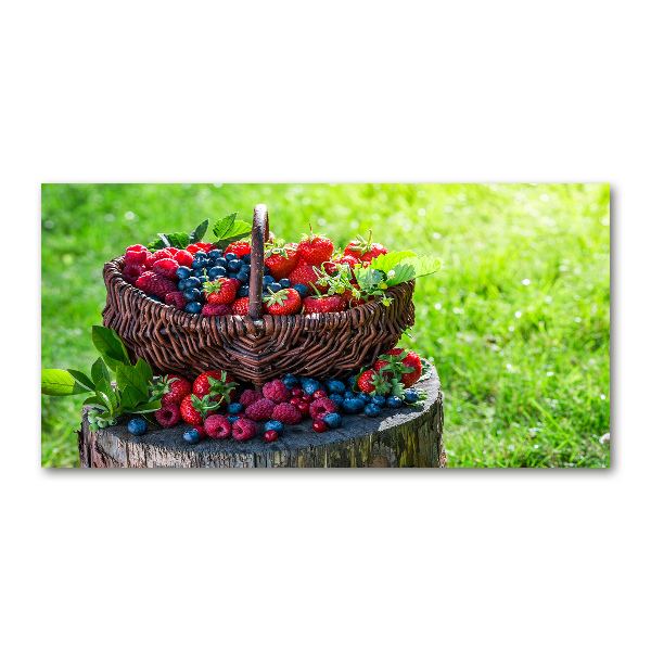 Cuadro acrílico horizontal Una cesta de frutos del bosque