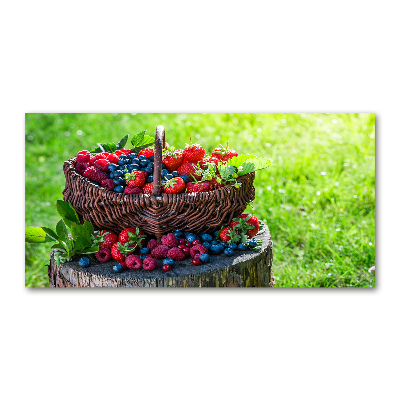 Cuadro acrílico horizontal Una cesta de frutos del bosque
