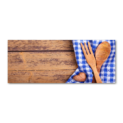 Foto en metacrilato horizontal Cubiertos de madera