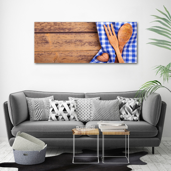 Foto en metacrilato horizontal Cubiertos de madera