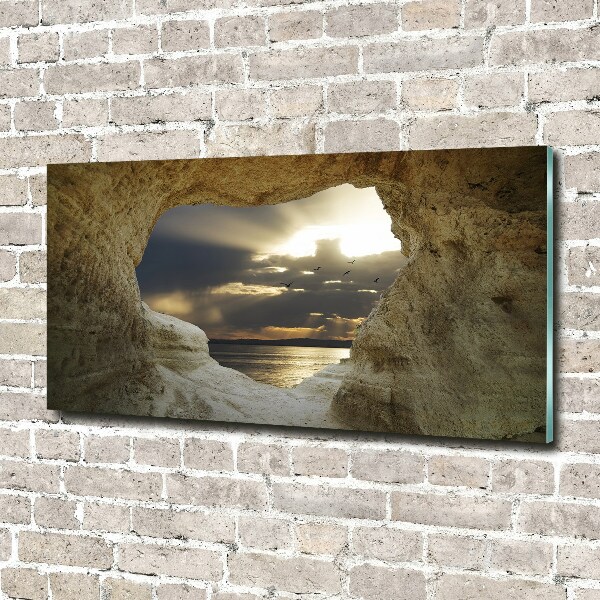 Cuadro metacrilato horizontal Cueva junto al mar
