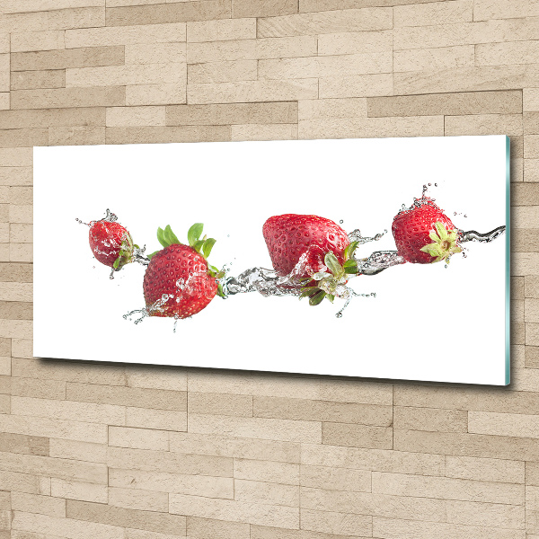 Cuadro acrílico horizontal Fresas y agua