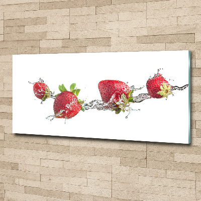 Cuadro acrílico horizontal Fresas y agua