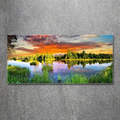 Cuadro metacrilato horizontal Río en el bosque