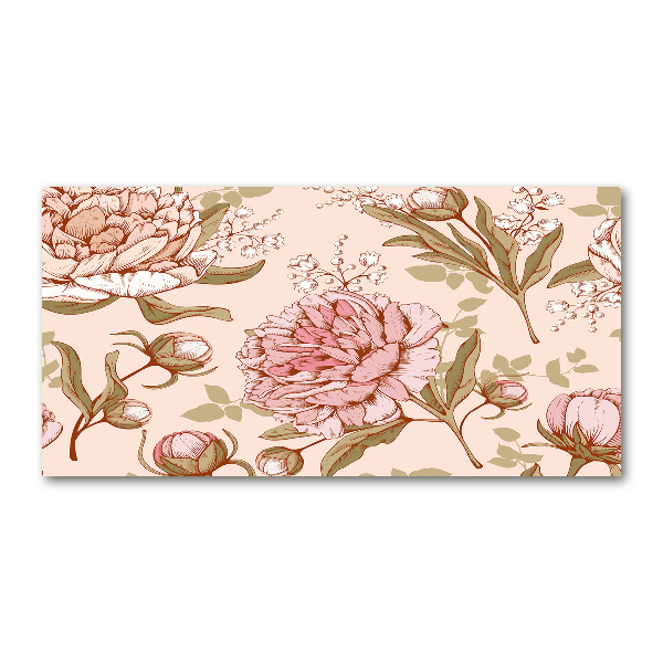 Cuadro metacrilato horizontal Peonías